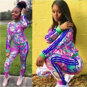 2 piece long sleeve jacket with matching pants